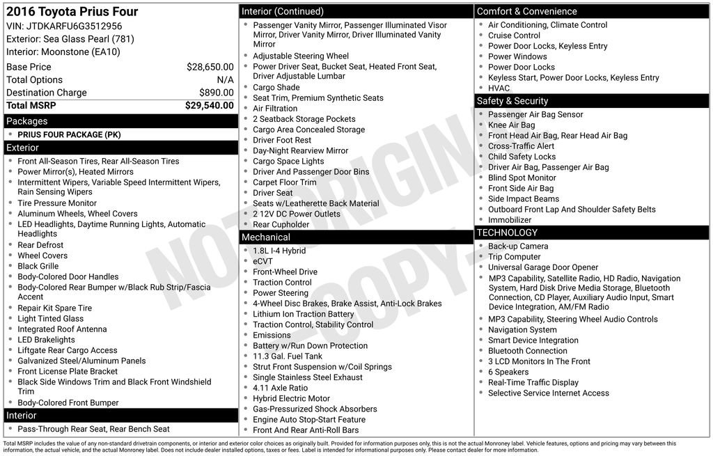Used 2016 Toyota Prius Four FWD image 6