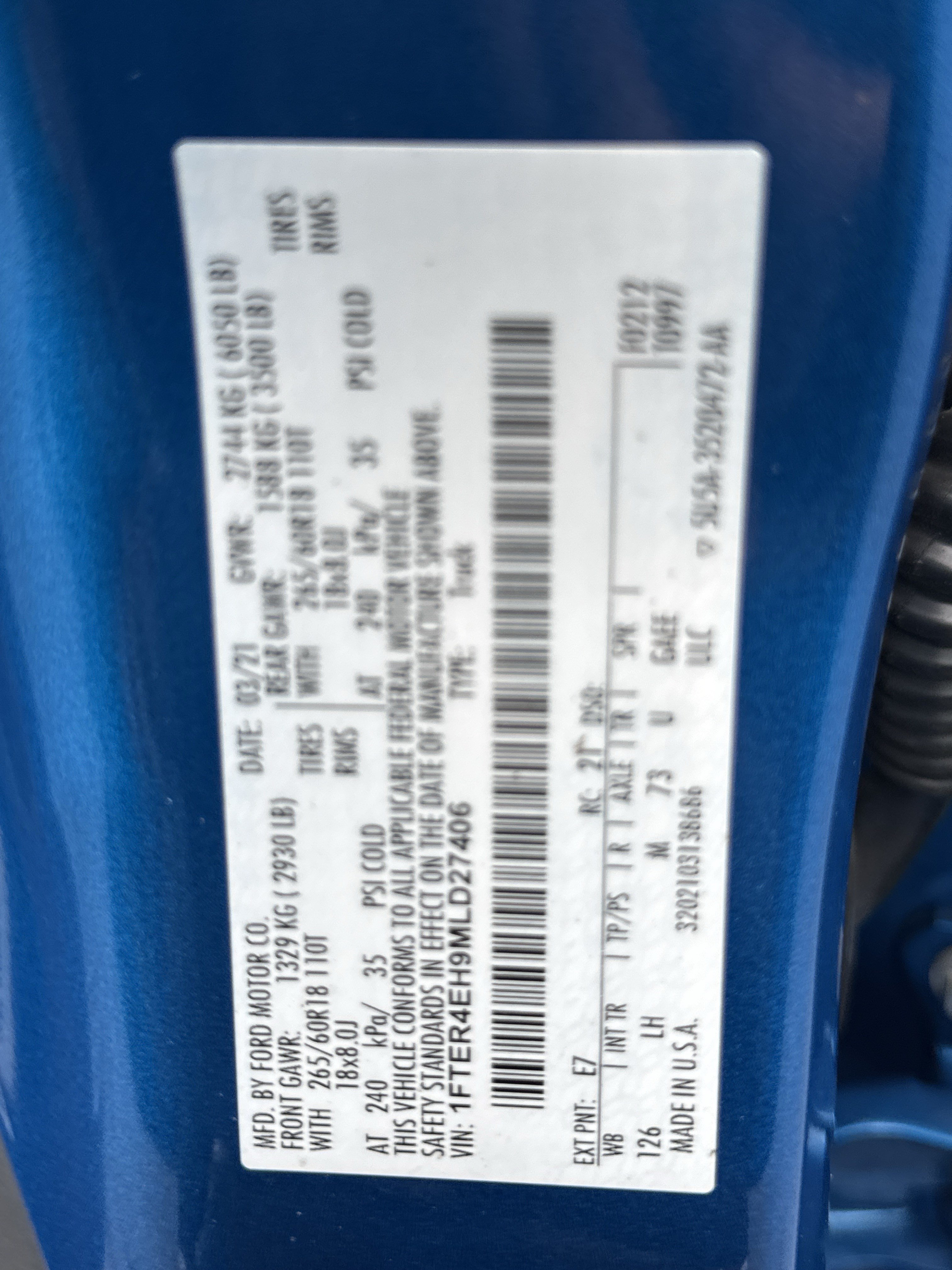 Certified 2021 Ford Ranger XL w/ Equipment Group 101A High RWD image 33