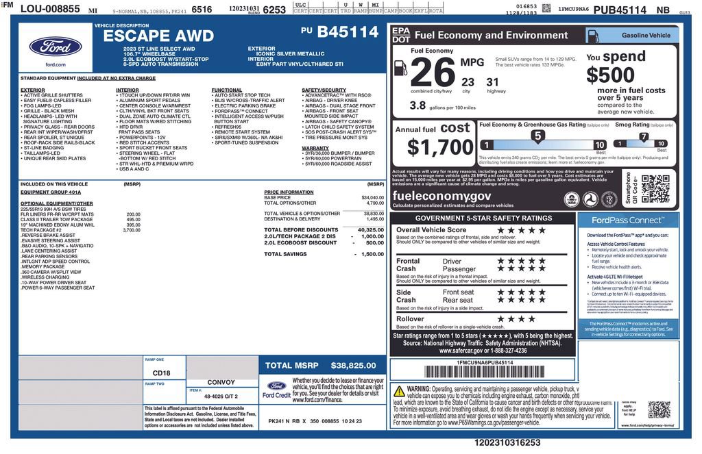 Used 2023 Ford Escape ST-Line Select w/ Tech Pack #2 image 2