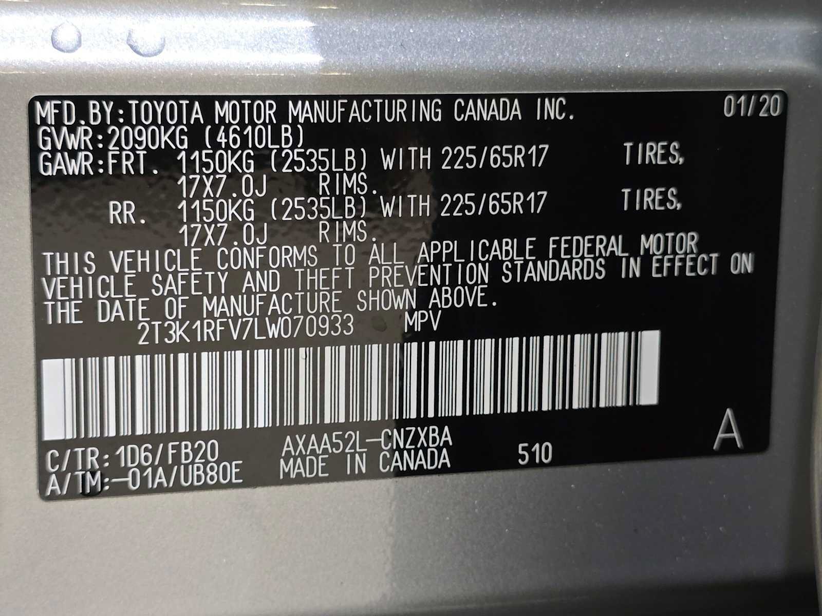 Used 2020 Toyota RAV4 LE w/ All Weather Liner Package FWD image 32