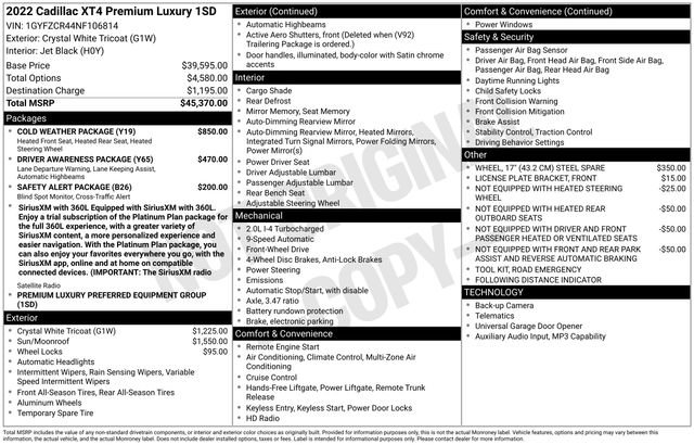 Used 2022 Cadillac XT4 Premium Luxury w/ Cold Weather Package FWD image 32