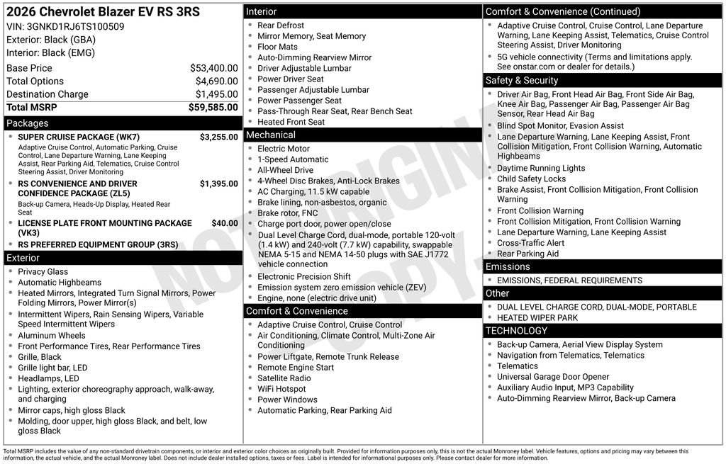 New 2026 Chevrolet Blazer EV RS w/ Super Cruise Package image 25