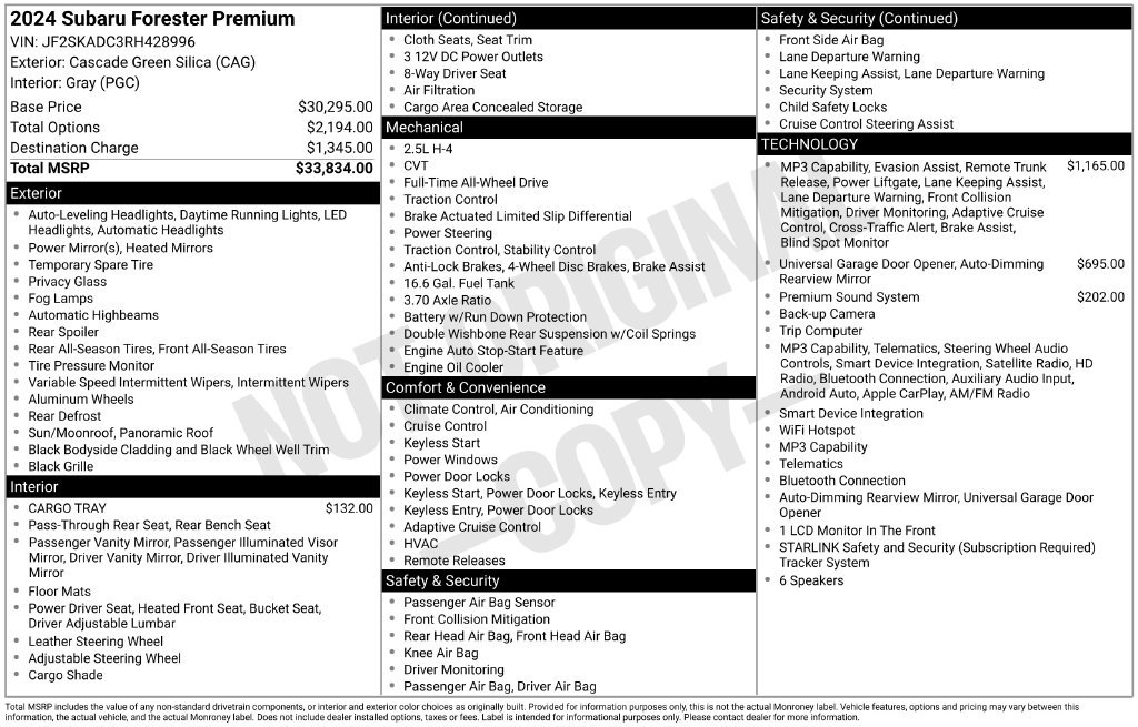 Certified 2024 Subaru Forester Premium AWD/4WD image 6