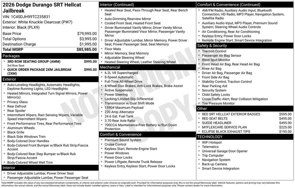 New 2026 Dodge Durango SRT Hellcat image 9