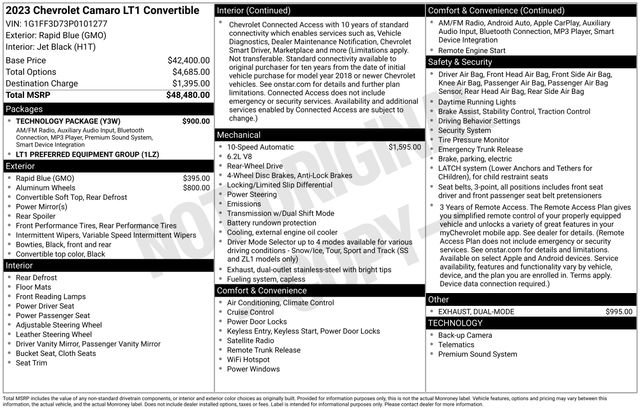 Certified 2023 Chevrolet Camaro LT w/ Technology Package image 5