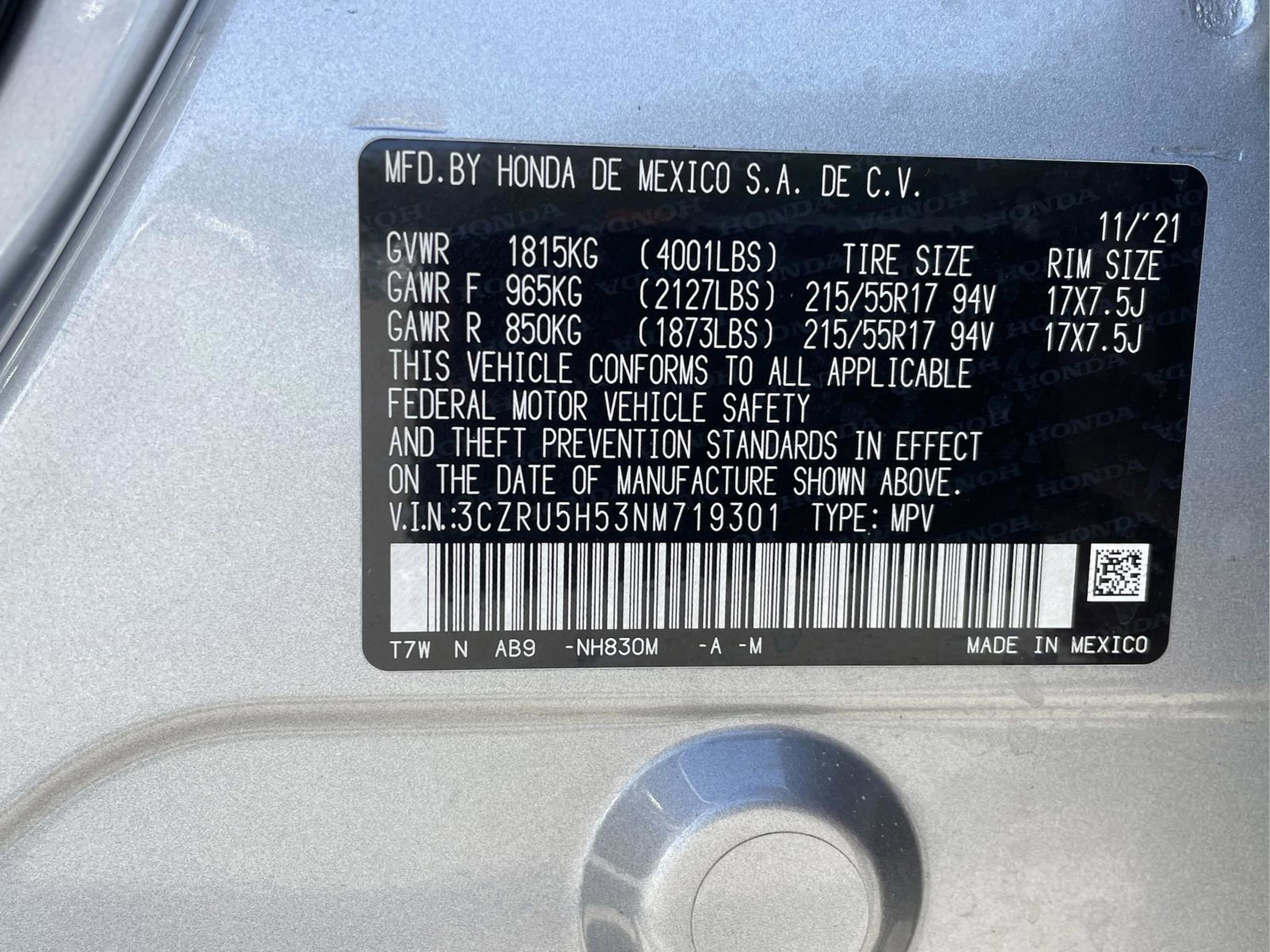 Certified 2022 Honda HR-V EX image 25