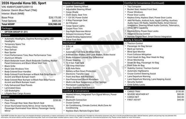 New 2026 Hyundai Kona SEL Sport image 4