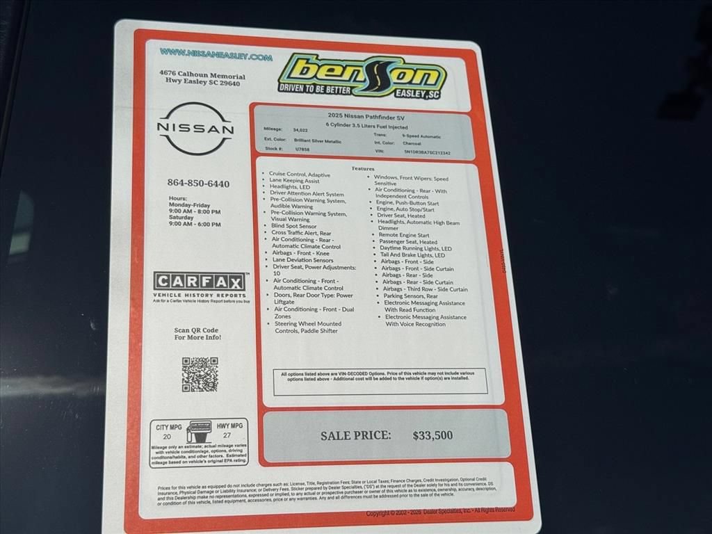 Certified 2025 Nissan Pathfinder SV FWD image 27