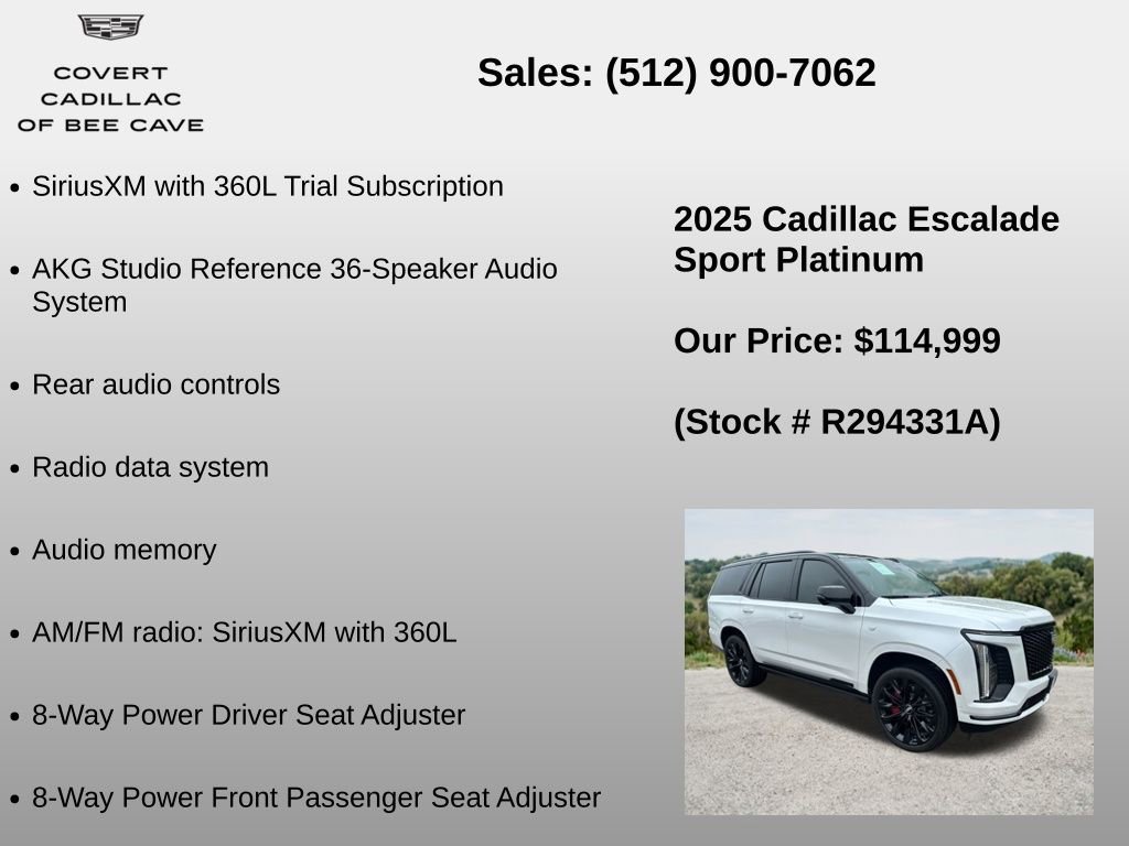 Used 2025 Cadillac Escalade Sport Platinum w/ LPO, ONYX Package AWD/4WD image 36