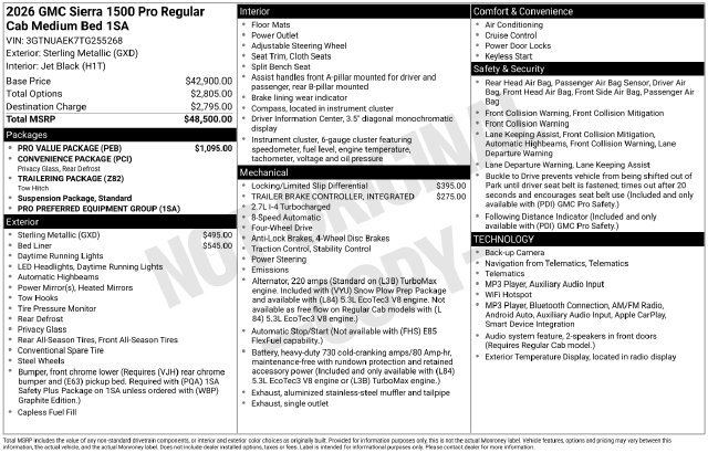 New 2026 GMC Sierra 1500 Pro w/ Pro Value Package AWD/4WD image 31