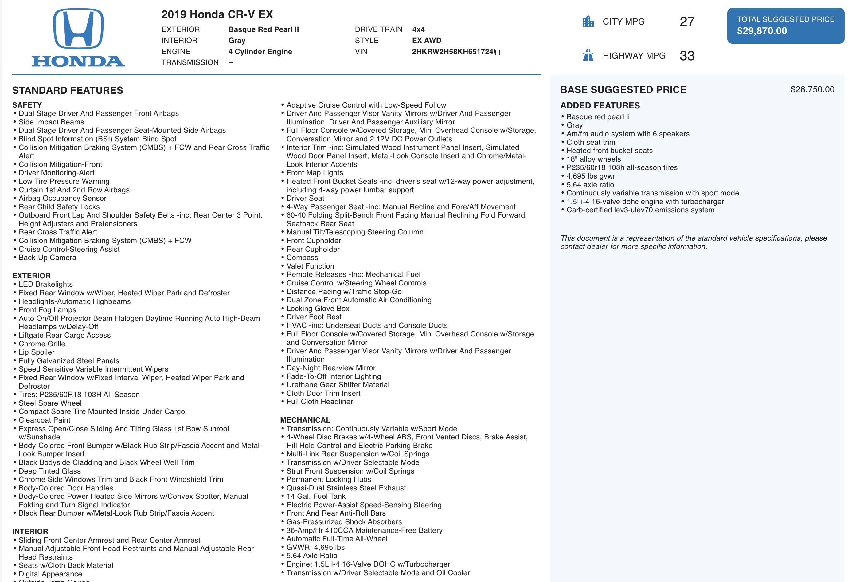 Used 2019 Honda CR-V EX image 5