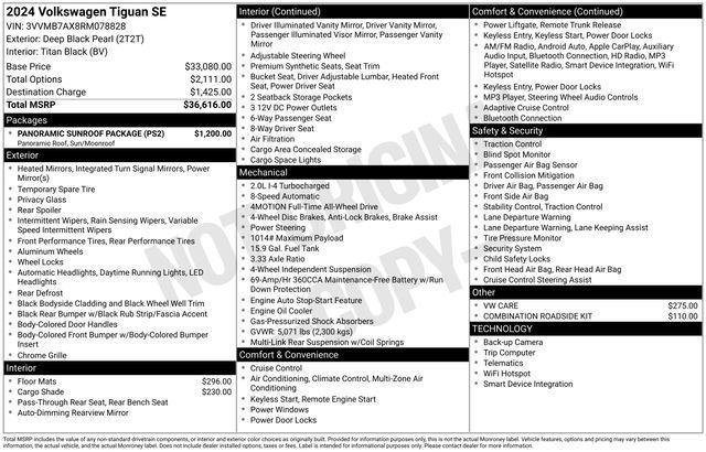 Certified 2024 Volkswagen Tiguan SE w/ Panoramic Sunroof Package AWD/4WD image 23