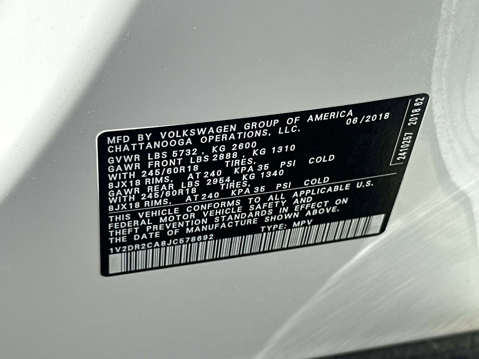 Used 2018 Volkswagen Atlas SE FWD image 25