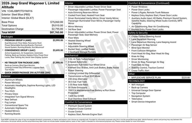 New 2026 Jeep Grand Wagoneer L Limited w/ Premium Group II AWD/4WD image 21