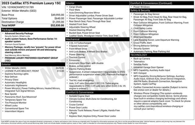 Certified 2023 Cadillac XT5 Premium Luxury FWD image 36