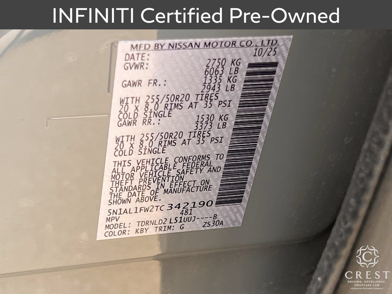 Certified 2026 INFINITI QX60 Sport AWD/4WD image 32