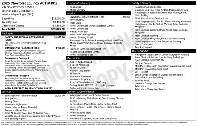 Used 2025 Chevrolet Equinox ACTIV w/ Safety and Technology Package AWD/4WD image 46