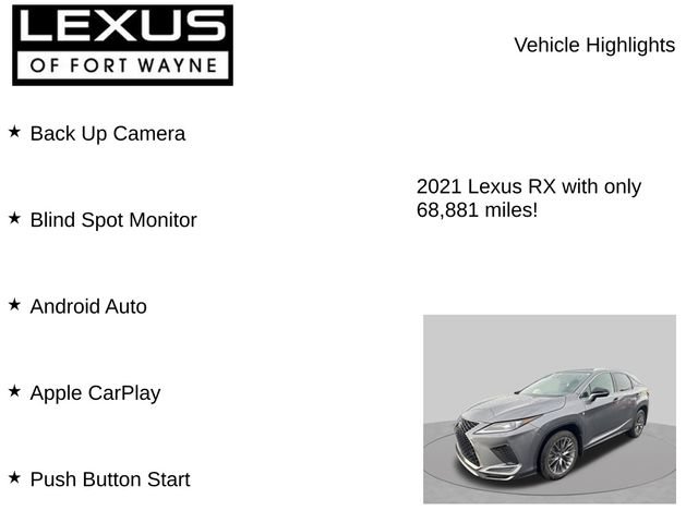 Used 2021 Lexus RX 350 F Sport w/ Cold Area Package AWD/4WD image 8
