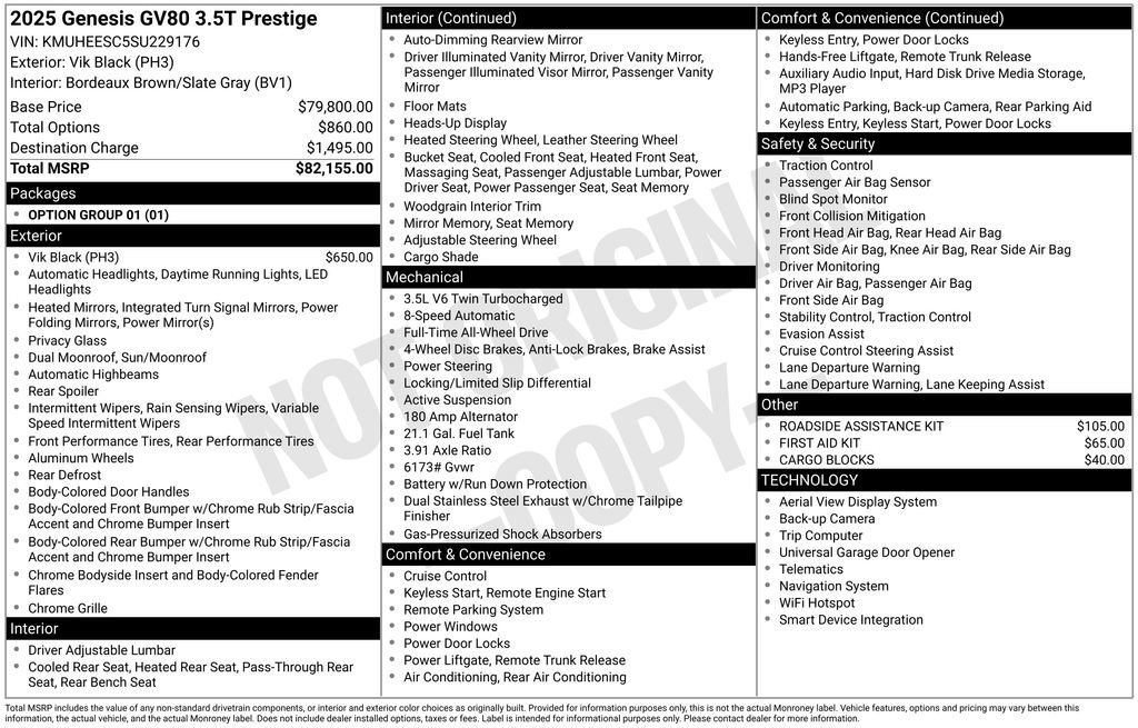 Used 2025 Genesis GV80 3.5T Prestige image 5