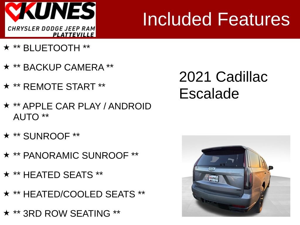 Used 2021 Cadillac Escalade Sport Platinum w/ LPO, ONYX Package AWD/4WD image 2