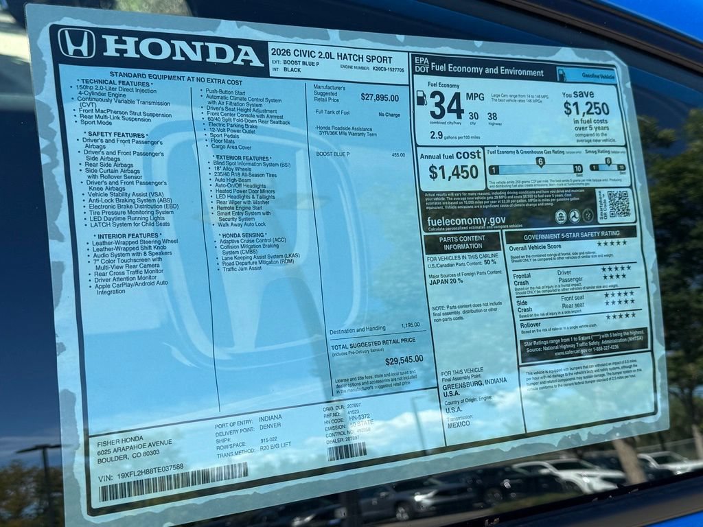 New 2026 Honda Civic Sport image 22