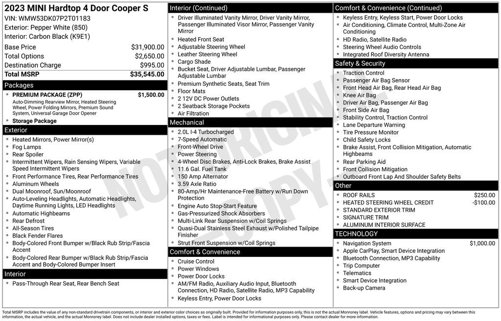 Used 2023 MINI Cooper S w/ Premium Package FWD image 45