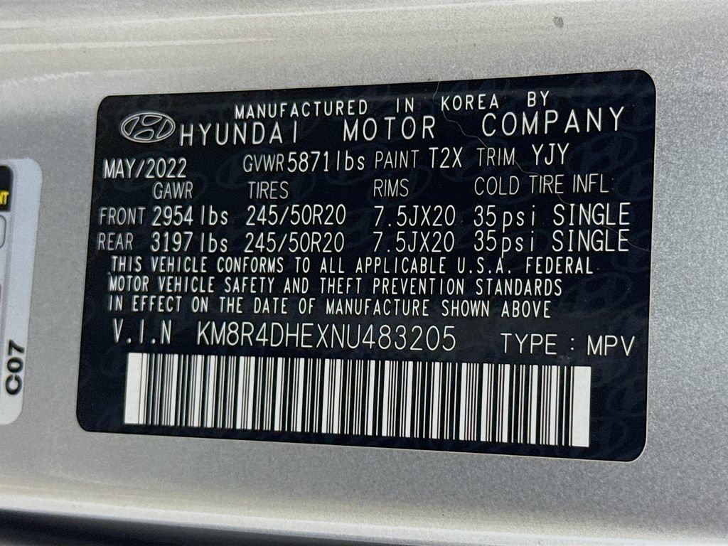 Certified 2022 Hyundai Palisade SEL w/ 8P Bench Seat Package AWD/4WD image 37