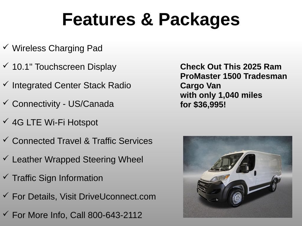 Used 2025 RAM ProMaster 1500 w/ Premium Convenience Group FWD image 21