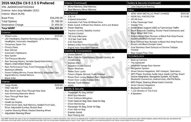 New 2026 MAZDA CX-5 Preferred AWD/4WD image 4