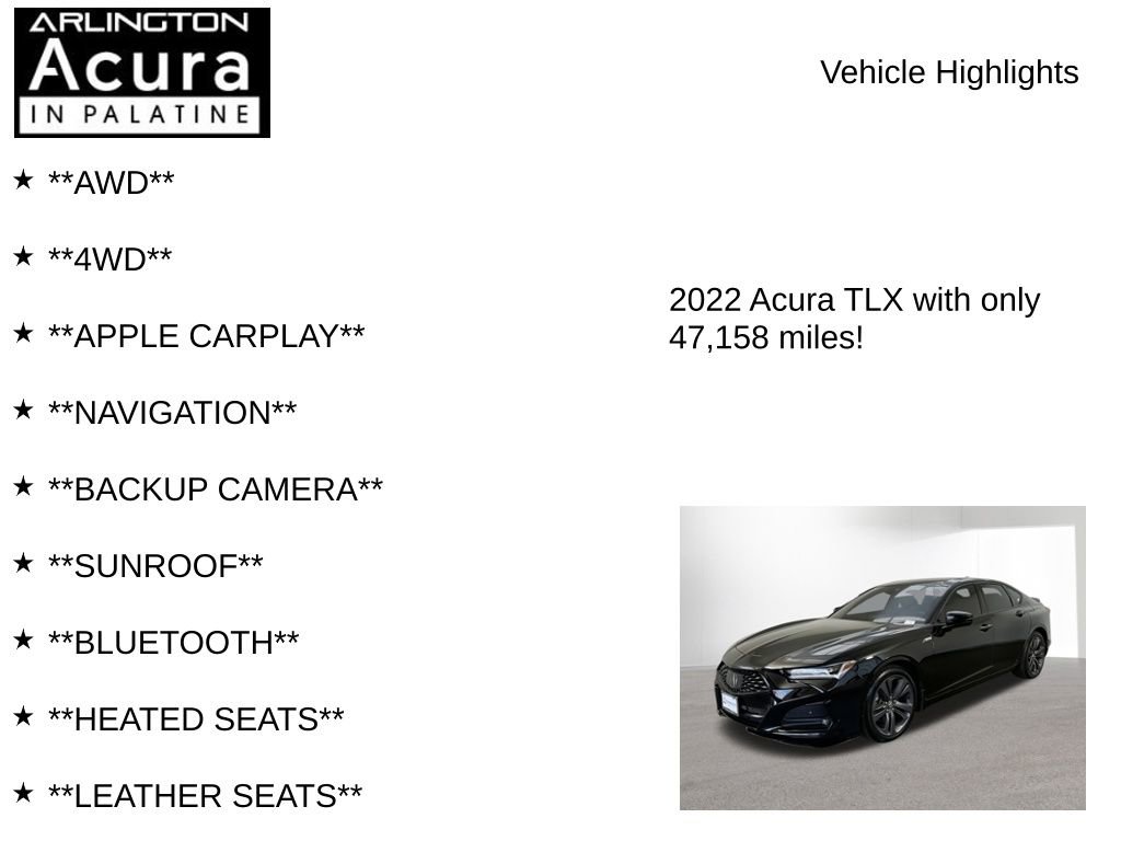 Certified 2022 Acura TLX SH-AWD w/ A-SPEC Pkg image 7