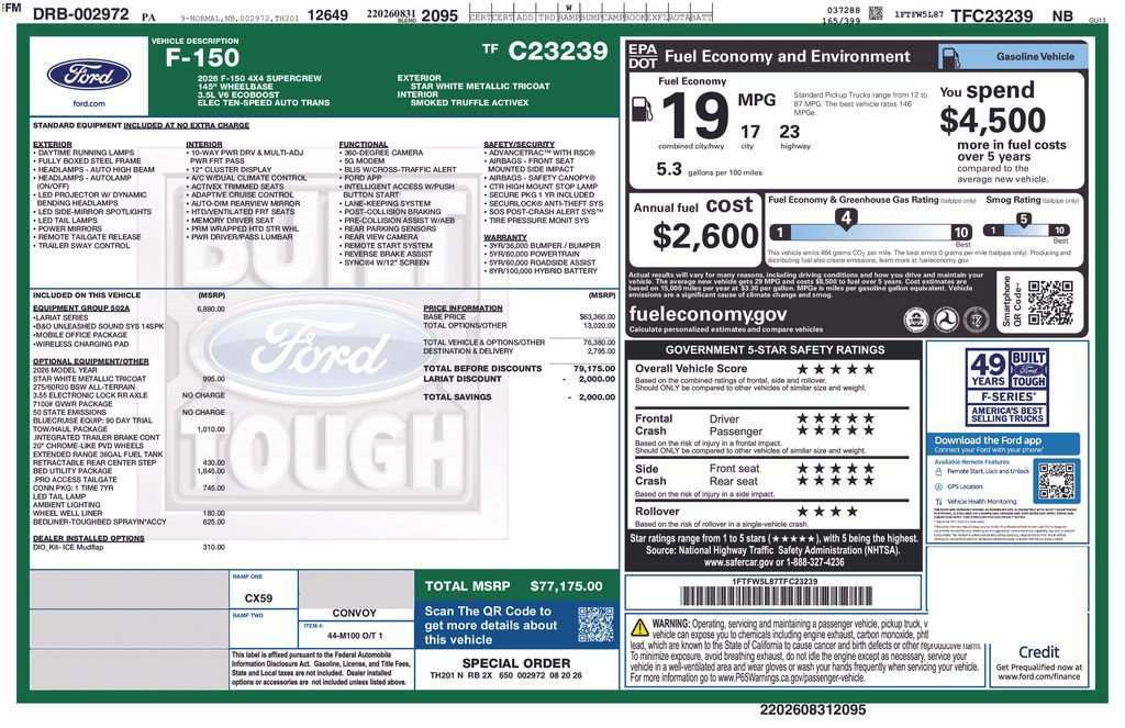 New 2026 Ford F150 Lariat w/ Equipment Group 502A High AWD/4WD image 23
