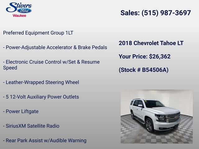 Used 2018 Chevrolet Tahoe LT w/ LT Signature Package AWD/4WD image 21