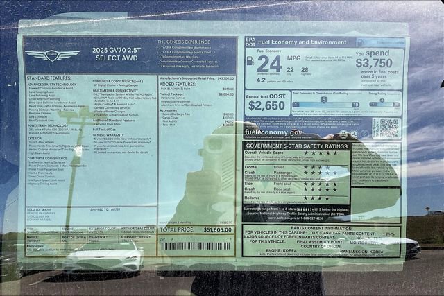 New 2025 Genesis GV70 2.5T Select w/ Select Package image 14