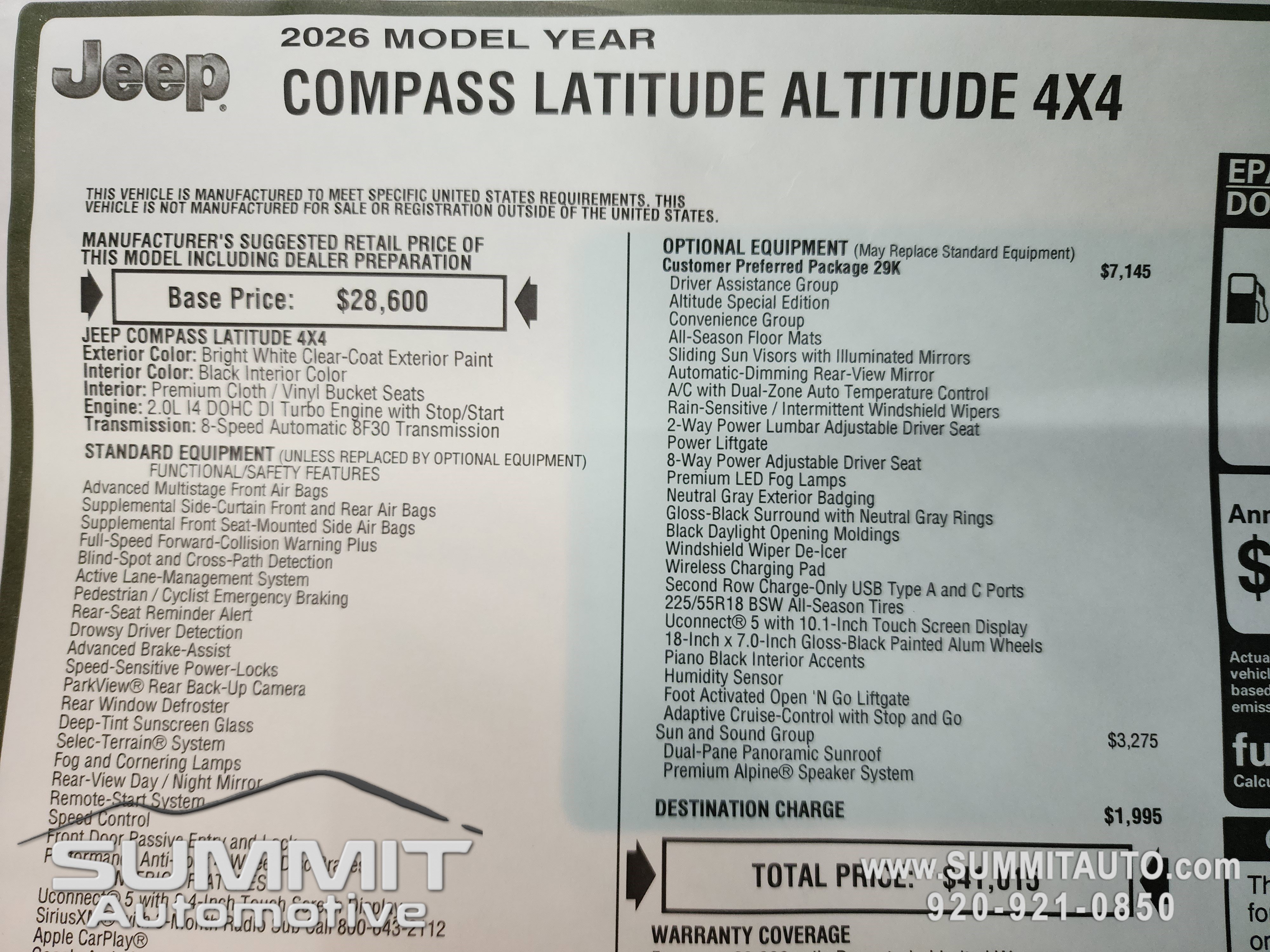 New 2026 Jeep Compass Latitude w/ Quick Order Package 29K image 38