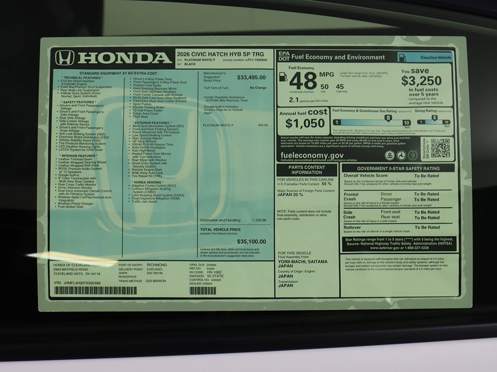 New 2026 Honda Civic Sport Touring image 26