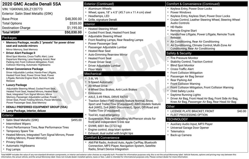 Used 2020 GMC Acadia Denali image 42