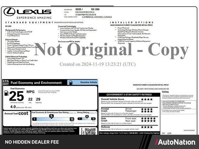 Used 2025 Lexus RX 350 FWD w/ Technology Package image 1