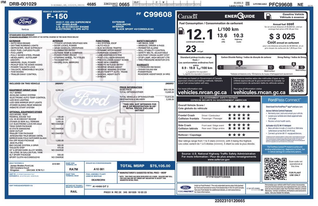 Used 2023 Ford F150 XLT w/ Equipment Group 302A High AWD/4WD image 6