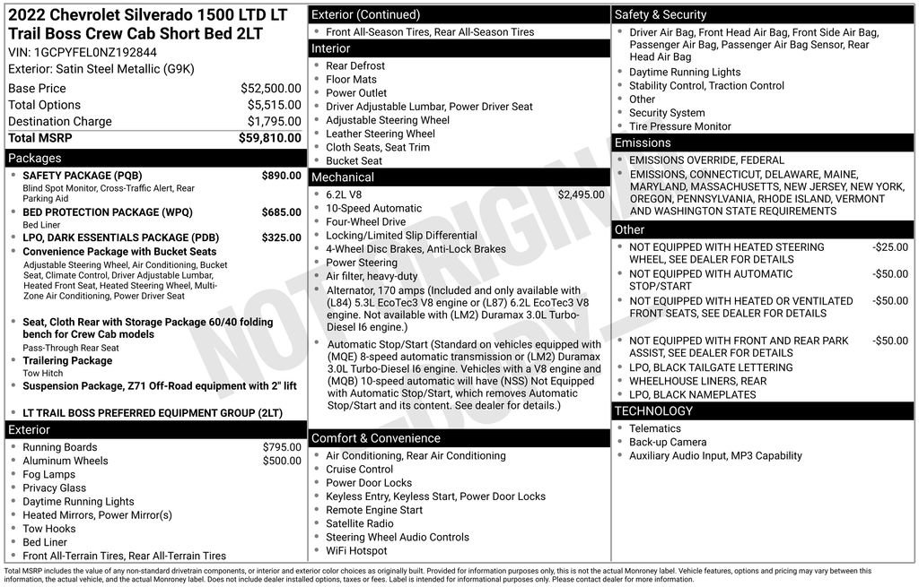 Used 2022 Chevrolet Silverado 1500 LT Trail Boss w/ Safety Package image 14