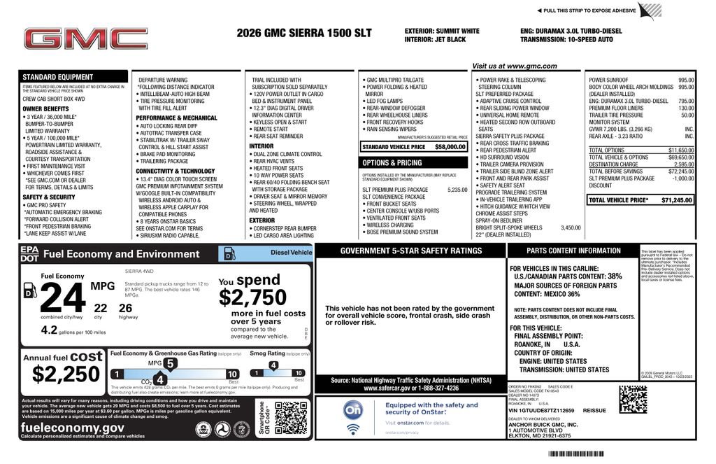 New 2026 GMC Sierra 1500 SLT w/ SLT Premium Plus Package AWD/4WD image 4