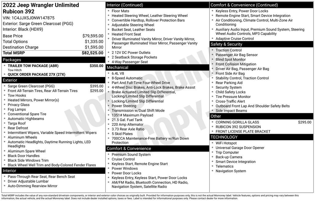 Used 2022 Jeep Wrangler Unlimited Rubicon w/ Trailer Tow Package image 6