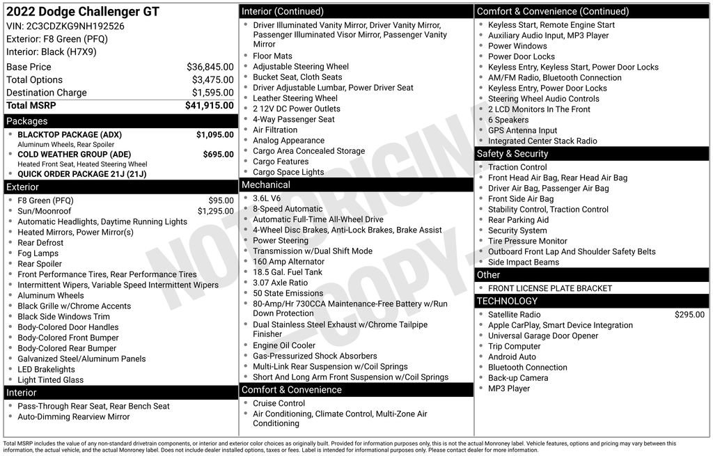 Used 2022 Dodge Challenger GT w/ Blacktop Package image 2