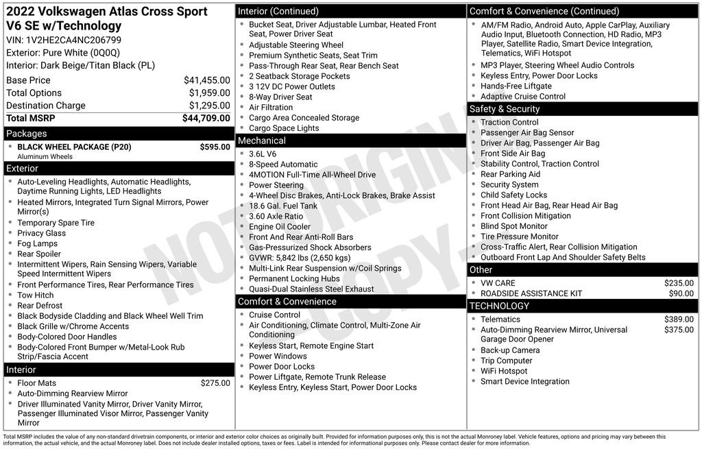 Used 2022 Volkswagen Atlas Cross Sport SE w/ Black Wheel Package video 5