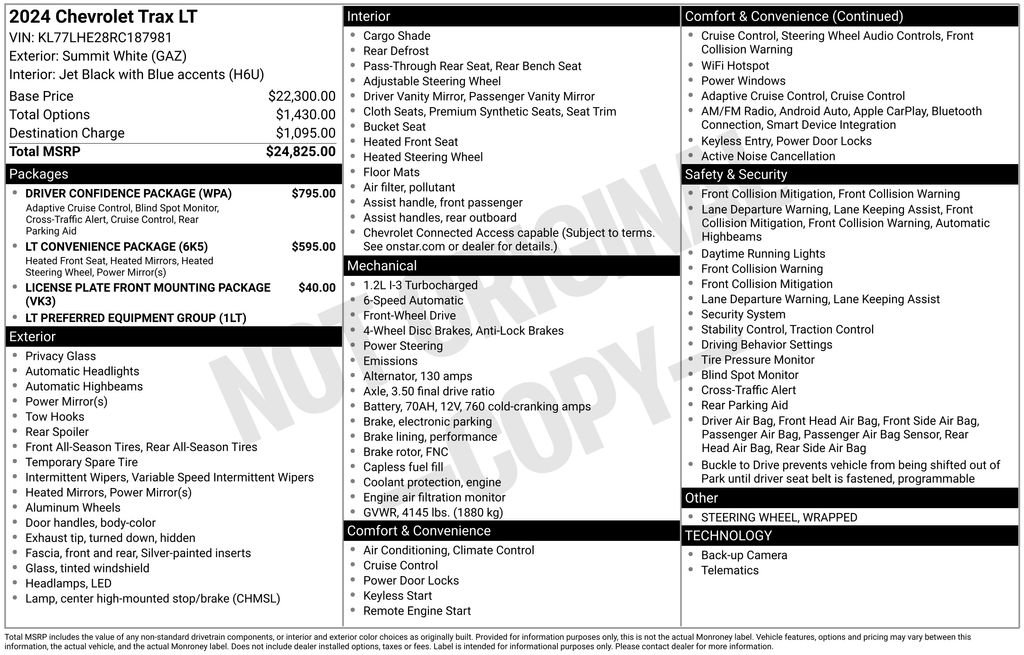 Used 2024 Chevrolet Trax LT w/ Driver Confidence Package FWD image 26