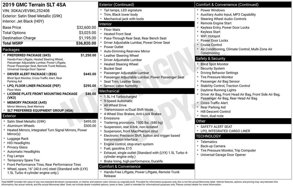 Certified 2019 GMC Terrain SLT w/ Preferred Package AWD/4WD image 2