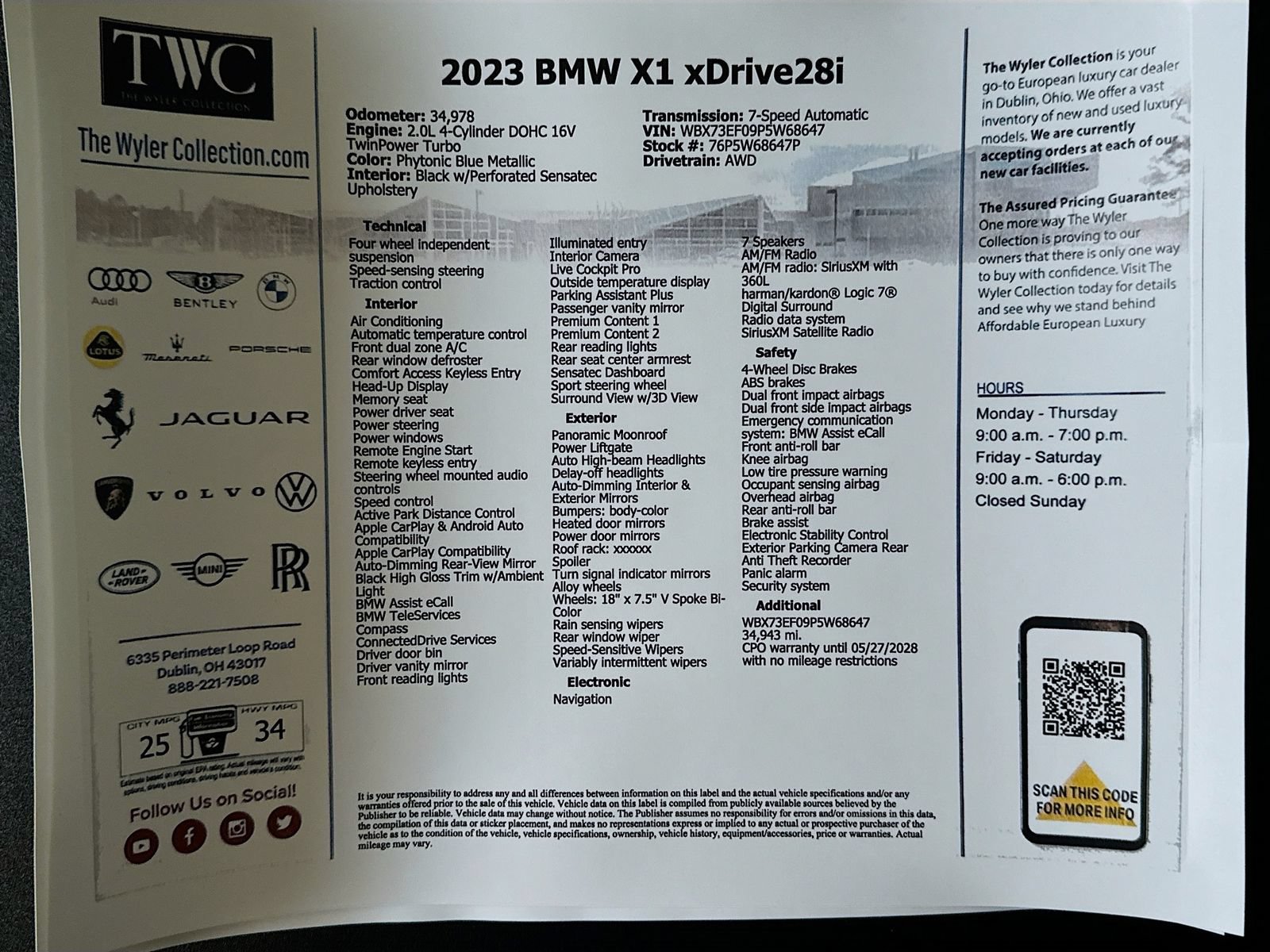 Used 2023 BMW X1 xDrive28i w/ Premium Package AWD/4WD image 48