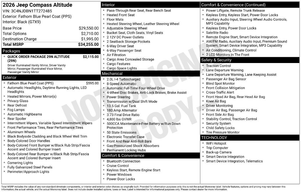 New 2026 Jeep Compass Latitude AWD/4WD image 6