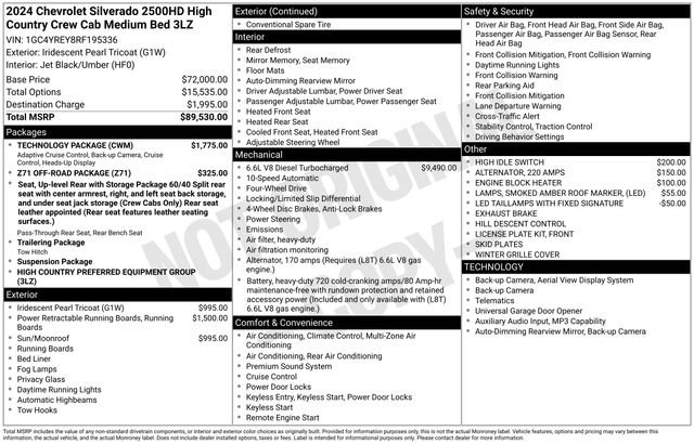 Used 2024 Chevrolet Silverado 2500 High Country w/ Technology Package AWD/4WD image 5