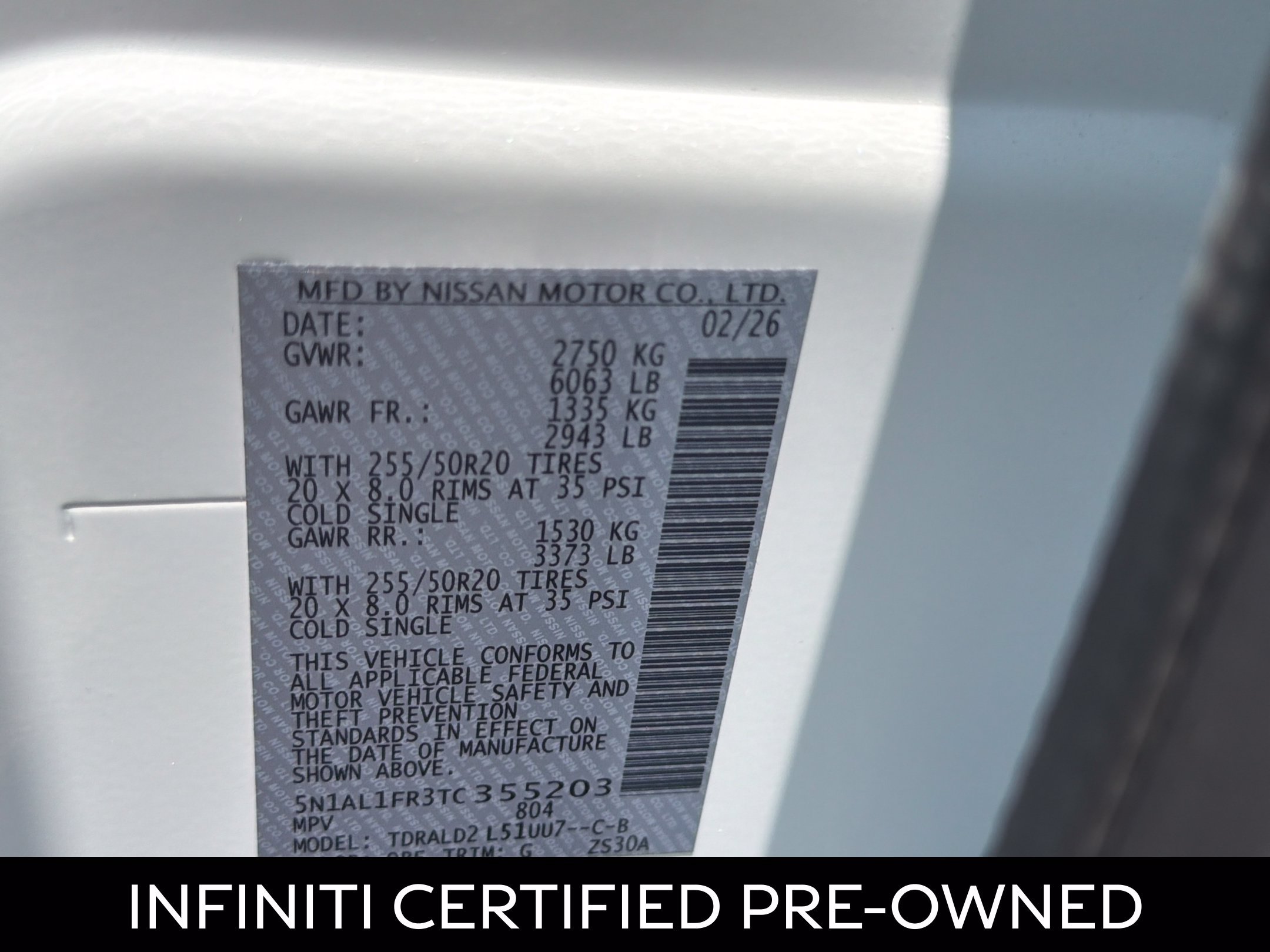 Certified 2026 INFINITI QX60 Luxe w/ Cargo Package FWD image 27