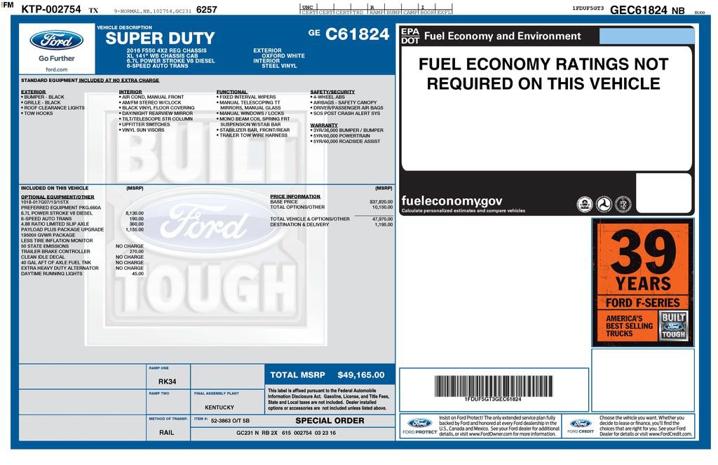 Used 2016 Ford F550 2WD Regular Cab Super Duty image 15